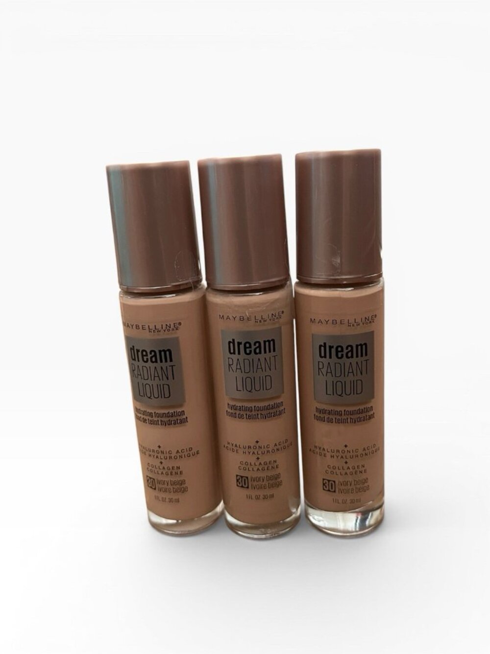 3X MAYBELLINE Dream RADIANT LIQUIDFoundation #30 IVORY BEIGE